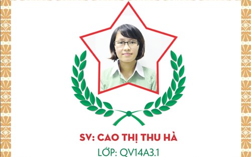 Chúc mừng sinh viên Cao Thị Thu Hà - Lớp QV14A3.1